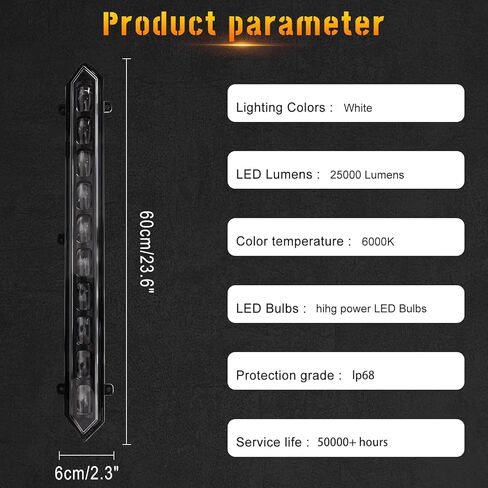 Front Center Bumper LED Grill Lights,3PCS Amber Grill Lights w/Wiring Harness fit for Toyota Tundra for TRD Pro 2022 2023 2024,Yellow Front Grill Lights,Exterior Lighting Accessories,Set of 3 in Kuwait