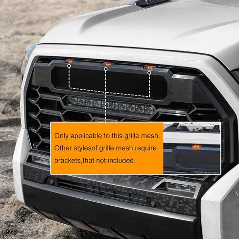 Front Center Bumper LED Grill Lights,3PCS Amber Grill Lights w/Wiring Harness fit for Toyota Tundra for TRD Pro 2022 2023 2024,Yellow Front Grill Lights,Exterior Lighting Accessories,Set of 3 in Kuwait