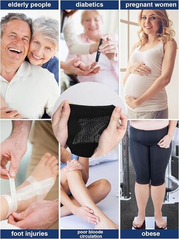 جوارب قطنية لمرضى السكري للرجال والنساء 9-12، جوارب للكاحل لتورم القدمين، جوارب دائرية للاعتلال العصبي، ساق واسعة، جوارب للاعتلال العصبي للوذمة للرجال والنساء، مستلزمات مرضى السكري من Leng Ke (زوجان أبيض) in Kuwait