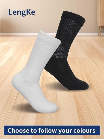 جوارب قطنية لمرضى السكري للرجال والنساء 9-12، جوارب للكاحل لتورم القدمين، جوارب دائرية للاعتلال العصبي، ساق واسعة، جوارب للاعتلال العصبي للوذمة للرجال والنساء، مستلزمات مرضى السكري من Leng Ke (زوجان أبيض) in Kuwait