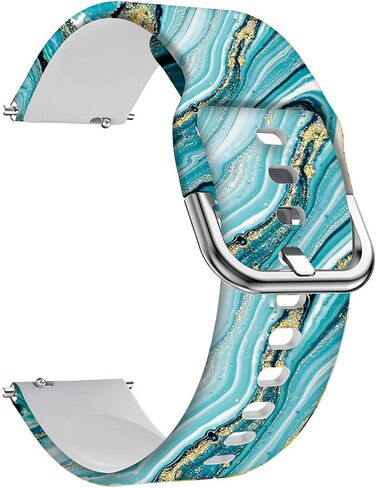 استبدال فرقة سليكون السليكون العالمي ، أحزمة ناعمة 20 مم متوافقة مع Gizmo Watch/Samsung Galaxy Watch Active/42mm/Gear Sport/Huawei Watch/Ticwatch Bands (الفيروز) in Kuwait