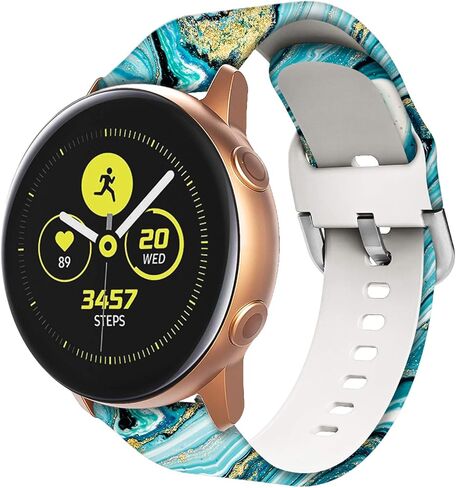 استبدال فرقة سليكون السليكون العالمي ، أحزمة ناعمة 20 مم متوافقة مع Gizmo Watch/Samsung Galaxy Watch Active/42mm/Gear Sport/Huawei Watch/Ticwatch Bands (الفيروز) in Kuwait