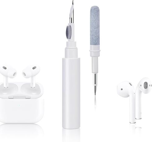 Case for Airpods 4 Case Cover with Cleaner Kit, Leather Texture Full-Body Protective Case Cover Compatible with Apple Airpod 4th Generation, Front LED Visible (Black, Airpod 4th case) in Saudi Arabia