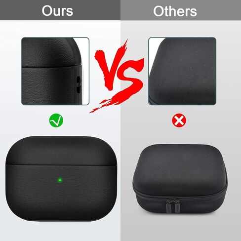 Case for Airpods 4 Case Cover with Cleaner Kit, Leather Texture Full-Body Protective Case Cover Compatible with Apple Airpod 4th Generation, Front LED Visible (Black, Airpod 4th case) in Saudi Arabia