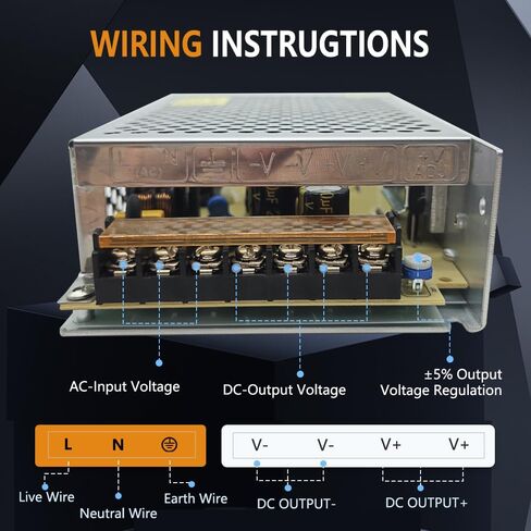 AC to DC Converter 24V 5A 120W Power Supply,Universal SMPS 110V/120V/220V AC to DC Converter Power Supply Transformer Driver Adapter for CCTV,RV,Pump,LED Strip (DC24V-5A-120W) in Saudi Arabia