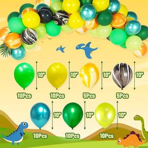 GoGoGoodie Dinosaur Balloons Birthday Party Decorations Supplies, Dino Themed Foil Balloons Garland Arch Kit Baby Shower Decor for Boy 121PCS in Saudi Arabia