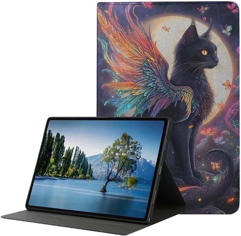 for iPad 5th/6th Gen,iPad Air 1/2 iPad 9.7 Inch Case,PU Leather Cover with Auto Wake/Sleep,and Adjustable Viewing Angles.Moon Cat in Kuwait