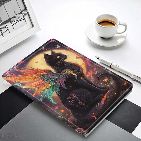for iPad 5th/6th Gen,iPad Air 1/2 iPad 9.7 Inch Case,PU Leather Cover with Auto Wake/Sleep,and Adjustable Viewing Angles.Moon Cat in Kuwait