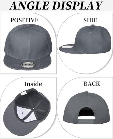 15 Pack Snapback Hats for Men Hip Hop Style Hats Solid Baseball Hats Adjustable Snapback Cap Flat Brim Baseball Caps in Saudi Arabia