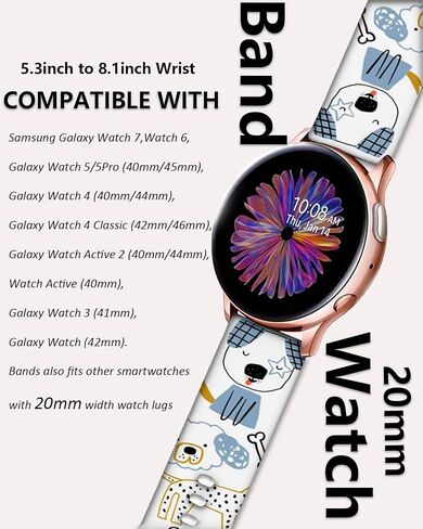 20 مم مجموعات ساعة متوافقة مع Samsung Galaxy Watch 7 Fe 6 5 4 40mm 44mm ، Galaxy Watch 6 4 Classic 5 Pro 45mm Active2 Band ، Sport Watch Locks for Women Men in Kuwait
