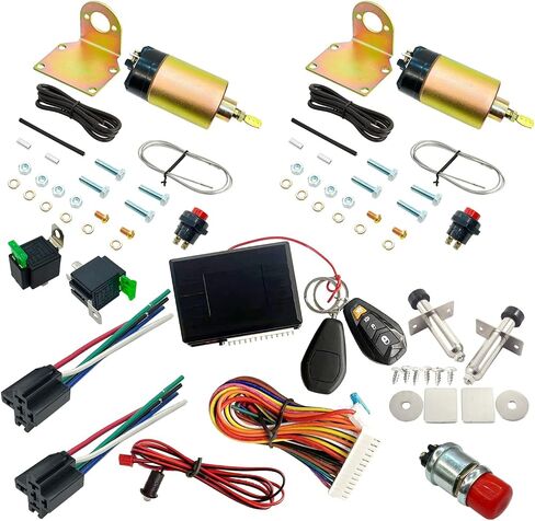 Two Door Shaved Door Handle Kit for Street Rat Hot Rod with Door Poppers Trunk Popper& Keyless Entry System Remote Control Bluetooth Kit & 2 Pack 5-Pin 12V Relay with Fuse Switch Kit (50lb) in Saudi Arabia