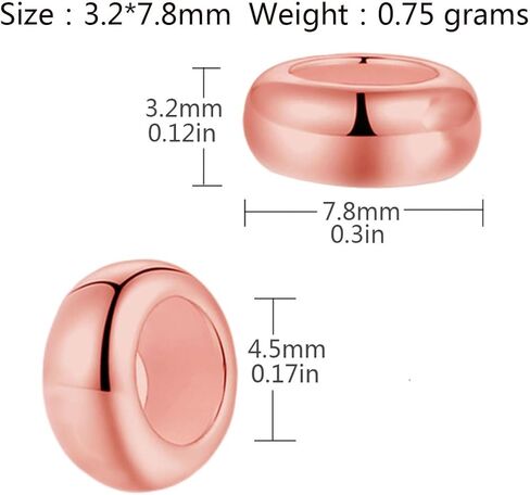 LAMOONY Clip Stopper Charms Sterling Silver Rondelle Spacer Bead for Bracelets (Silver)… in Kuwait