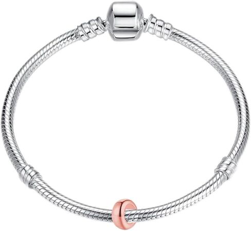 LAMOONY Clip Stopper Charms Sterling Silver Rondelle Spacer Bead for Bracelets (Silver)… in Kuwait