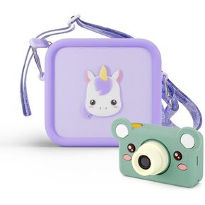 Kidamento Camera Silicone Bag Bundle - Digital Camera for Children and Camera Case - Model C Mikayo The Bear - Silicone Bag Purple Unicorn