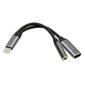 xiwai USB-C Type-C Male to 8P Female Audio Adapter DAC AUX Music 16bit 48kHz & 100W PD Power Charging Cable for Laptop Tablet Phone More Type C Devices