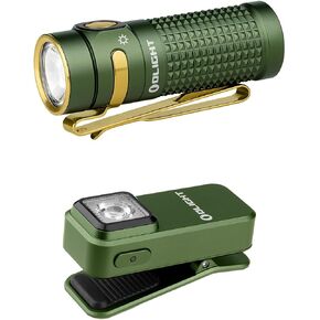 OLIGHT Baton4 Rechargeable EDC Pocket Flashlight 1300 Lumens Bundles with Oclip 300 lm Dual Sources Compact Clip Light