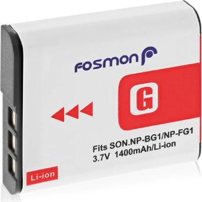 Fosmon (1 Pack) High Capacity 1400milliamp/hour Replacement Battery for Sony NP-FG1, NP-BG1 and Sony Cyber-Shot DSC H50, H10, W120, W170, W300 Digital Cameras and More