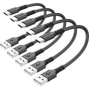 Short USB C Cable 0.5FT 3 Pack, 6 inch USB A to USB C Charger Cable Compatible with iPhone15 16,Galaxy S25/S24/S8,and Almost All USB C Devices in Kuwait