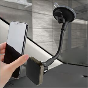 Car Magnetic Phone Mount, Vehicle Dashboard Windshield Smartphones Holder with Powerful Suction Cup, Automotive CellPhones Bracket Accessories, Universal for SUV, Sedan, Truck (Square)