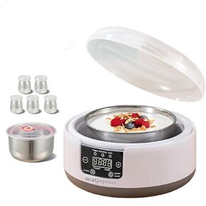 Genuine sealjoyous Yogurt Maker 1-36 hours multi-functional constant temperature yogurt machine,32-45 degrees adjustable, automatic digital LCD display 1.2 liters capacity(With 5 Cups)
