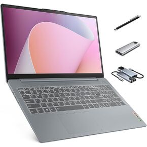 Lenovo IdeaPad Slim 3 Linux Laptop, 15.6" FHD Touchscreen Laptop, 8-Core AMD Ryzen 7 5825U, 16GB RAM, 512GB SSD, Keypad, SD Card Reader, Stylus Pen + External Portable SSD + USB Hub, Linux Ubuntu OS