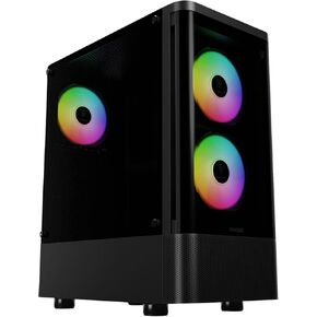 Gamdias ATX Mid Tower Computer Case مع الزجاج المنحني المقسى ، ومدمج 3x 120 مم من عشاق ألعاب ArgB PWM ، ودعم ما يصل إلى 6 مراوح من أجهزة الكمبيوتر ، و 360 مم AIO/الرادياتير ، و GPU/VGA 300 مم ، وبرودة وحدة المعالجة المركزية 160 ملم ، 150 ملم PSU