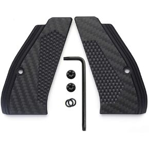 Cool Hand 3K Carbon Fiber Grips for CZ 75/85 Compact, CZ P-01, P100, C100, Tristar T100, CZ PCR, CZ 75 D, Black Gun Grips Screws Included, Golf Ball Texture