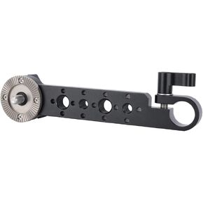 NICEYRIG Rosette Mount Extension Arm to 15mm Sing Rod Holder EVF Mount for ARRI M6 Thread Rosette Accessories, Rosette Wooden Grip, 15mm Rail Block - 607