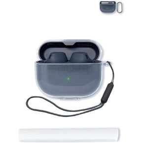 Case for Jabra Elite 8 Active Bluetooth Wireless Earbuds,BOVUGAC High Transparency Soft TPU Shockproof Cover with Keychain,Cleaning Kit and Lanyard-Clear