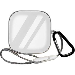 Clear Case Compatible with SHOKZ OpenFit 2 with Keychain & Lanyard, Soft TPU Shockproof Protective Case, Durable Scratch Resistant Lightweight Cover for Women Men