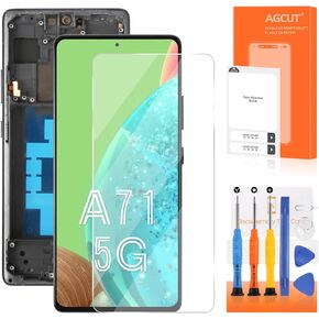 OLED for Samsung Galaxy A71 5G Screen Replacement for Display Samsung A71 5G LCD A716 LCD SM-A716F SM-A716U Screen Digitizer Touch Assembly Repair Parts with Frame (Support Fingerprint)
