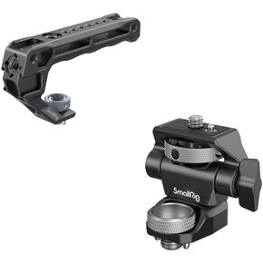 SmallRig Top Handle with 3/8"-16 Locating Pins for ARRI Grip and Adjustable Camera Monitor Mount for ARRI-Style