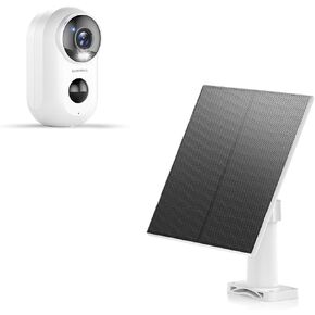 ZUMIMALL Security Cameras Wireless Outdoor with Magnetic Mount, 2K Outdoor Camera Wireless Battery Powered, 5W Solar Panel for Security Cameras Wireless Outdoor, with Micro USB & Type-C Port
