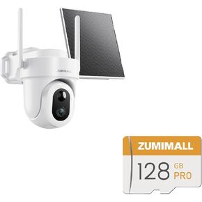ZUMIMALL 5MP Solar Security Cameras Wireless Outdoor with Memory Card