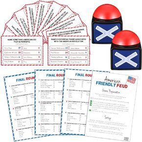 Syhood New Years Friendly Feud Game with 2 Pcs Game Buzzer, 2025 News Years Eve Feud Party Card Game, Valentine's Feud Game, Family Game Night, Trivia Quiz Game, Fun Feud for Party(New Year)
