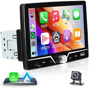 Single Din Car Stereo Carplay Android Auto, Driauto 7 Inch HD Touch Screen Car Radio with Bluetooth Single Din Mirror Link FM Radio with Backup Camera EQ, Car Audio Receiver Support USB/Type-C SWC