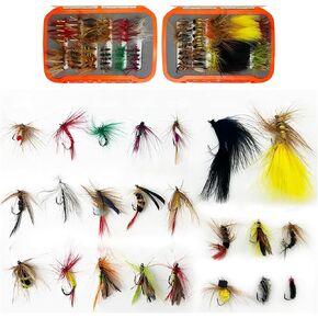120pcs صيد الأسماك سحر ذبابة ذبابة الصيد إكسسوارات الصيد يطير الصيد fliesfly مجموعة أدوات الصيد