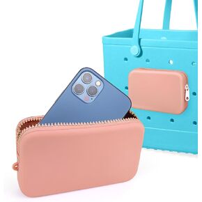AIERSA Phone Holder for Bogg Bag Accessories, Silicone Insert Wallet for Bogg Bag Original All Models Rubber Beach Tote Bags, Green