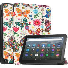 for Amazon Kindle Fire HD8 10th/12th Generation (2020/2022 Release) Tablet Cover,Ultra Slim Folio Stand Lightweight Leather Case for All-New Fire HD8 Plus 10th 12th Gen 8" (Li-Light Blue)