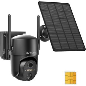 No WiFi Security Cameras, 4G LTE Cellular Security Camera Outdoor, Solar Outdoor Camera Wireless, 360° Full View, 2K Color Night Vision, 2-way Talk, Smart Motion Detection, Built-in SIM Card (2 Pack)