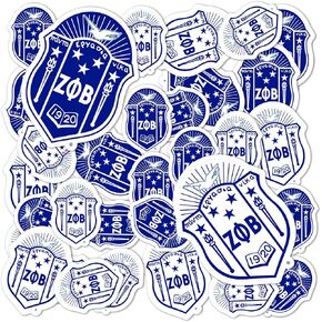 Desert Cactus Zeta Phi Beta Sticker Sheet Vinyl Decal Laptop Water Bottle Car Scrapbook (Full Sheet Type 1)