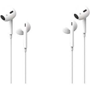 for Headphones -2 Packs- Earbuds Wired Headphone [MFi Certified] Built-in Mic & Volume Control Compatible with 14/13/12/11/XR/XS/X/8/7 Support All iOS System,White