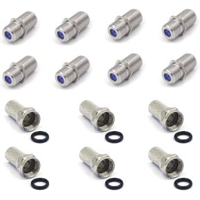 VCE RG6 Coax Cable Extender F-Type Nickel Plated Adapter With Nickel Plaged Cable Cable Kit