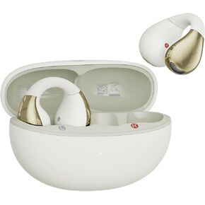Open-Ear Earbuds, Clip-On Headphones, Lightweight Comfort Wireless Earbuds, 26H Playtime Bluetooth 5.4 Headphones, Clear Calls with 2 Microphones for Sport, Workout(White)