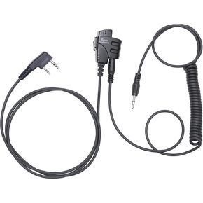 Tigrett Outdoors SMC PTT Cable w/ 3.5mm Audio Cable Adapter for Midland GXT1000 & GXT900 - PTT Cable for 3.5mm Electronic Earmuffs - Hands-Free Radio Listening (with Clip)