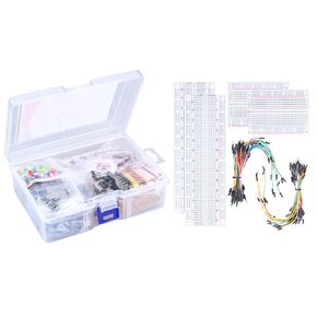 Electronics Component and PCB Breadboard Kit, 1400Pcs Basic Electronics Component and 130 Pcs Solderless Breadboard Jumper Wires Kit for Arduino, Prototyping Circuit, DIY Electronic Project