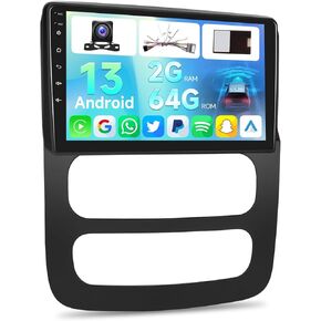 [2G+64G] Car Radio for Dodge Ram 1500 2500 3500 2002 2003 2004 2005, Android Touch Screen Car Play Stereo, Wireless Carplay/Android Auto/EQ Audio/SWC/Bluetooth + AHD Backup Camera