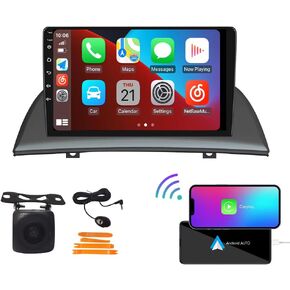 9-Inch CarPlay Android Auto Touchscreen Autoradio Car Stereo GPS Navigation FM Radio Head Unit WiFi Mirror Link Multimedia Player GPS Radio DSP for BMW x3 2004-2012