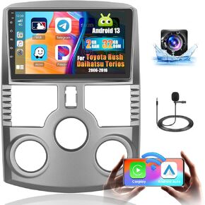 for Toyota Rush Daihatsu Terios 2006-2016 Android Car Stereo 9" Touch Screen with Wireless Carplay Android Auto, Radio Dash Kit GPS Navigation WiFi Bluetooth SWC Mirror Link, Mic Backup Camera