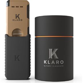 KLARO Double Torch Lighter and V-Cut Cutter, Spring-Loaded V-Cut, Swivel Protective Flame Cover, Hidden Poker, Gift-Ready with Silicone Sleeve, Ranger Green Powder-Coated Finish, Cigar Lighter for Men